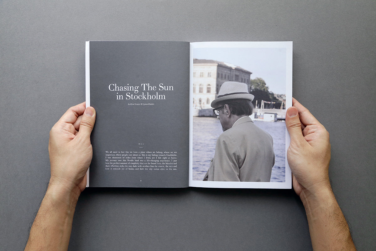 travel magazine with clean and minimal design. travel magazine in kuala lumpur. story from stockholm Sweden. photography by kerol izwan.