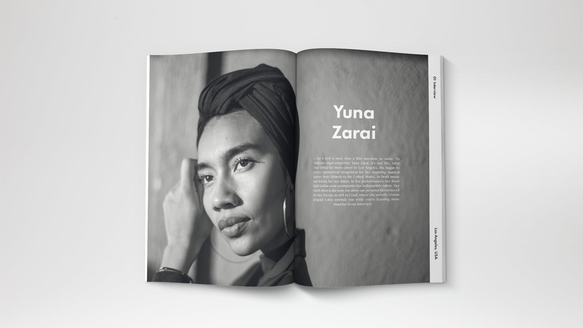 A travel magazine based in Kuala Lumpur Malaysia. An Interview with Yuna Zarai, a singer from Malaysia. Yuna Zarai now lives in Los Angeles with her husband, a producer Adam Sinclair.