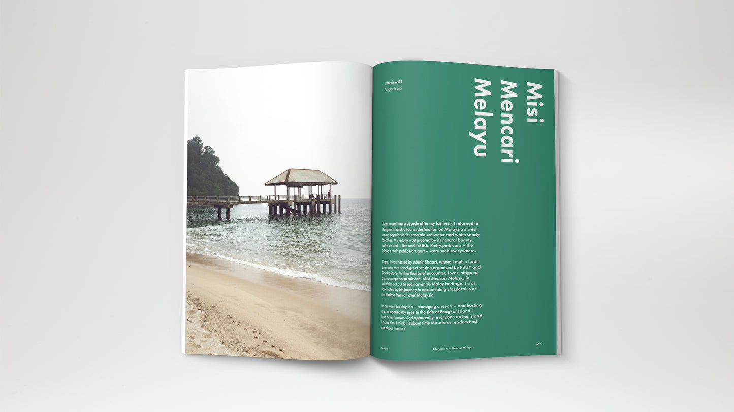 A travel magazine about Malaysia and Indonesia story. Featuring a journey from Kuala Lumpur, Pangkor Island, Kuala Terengganu, Behrang, Kota Kinabalu, Yogyakarta and Jakarta. A Story about Malay Heritage.